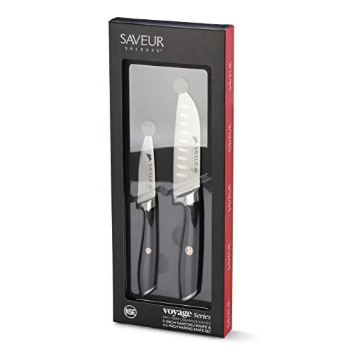 SAVEUR SELECTS 1026276 German Steel Forged 2-Piece Santoku and Paring Knife Set