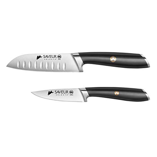 SAVEUR SELECTS 1026276 German Steel Forged 2-Piece Santoku and Paring Knife Set