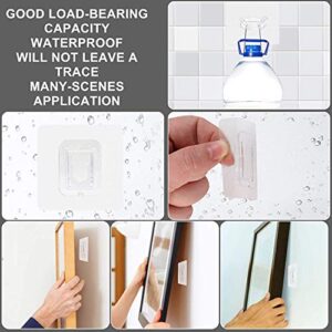 Double Side Adhesive Hooks 24 Pack Wall Hooks Heavy Duty 13.2 lbs Max, Self Adhesive Hooks Waterproof Sticky Hooks for Bathroom, Kitchen, Picture Hanging Hook