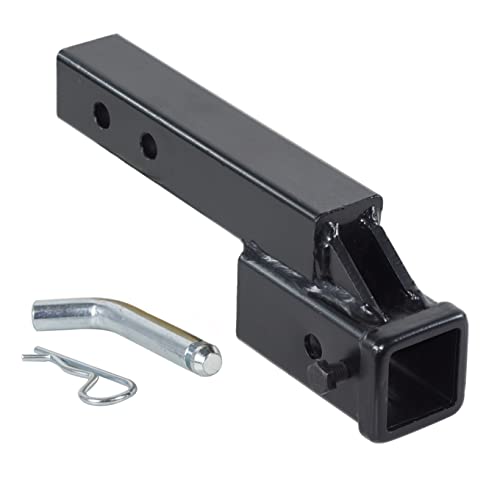 REYSUN 864121 Trailer Hitch Riser with 2.25 inch Rise/Drop for 2 inch Receiver Hitch Extension, Solid Shank, Hitch Pin Kit Included