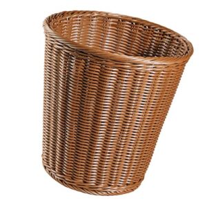 vicasky round wicker rattan waste basket trash can garbage container bin for bathrooms kitchens home offices 39x39cm light brown