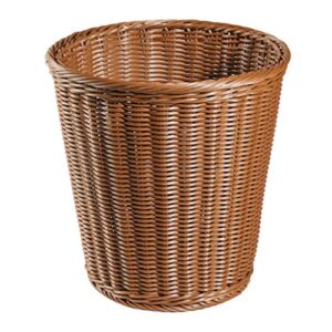 VICASKY Round Wicker Rattan Waste Basket Trash Can Garbage Container Bin for Bathrooms Kitchens Home Offices 39x39cm Light Brown