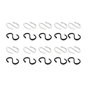 exceart 20 pcs mini s hooks metal wire hook connectors miniature doll house hanger for diy crafts jewelry hanging supplies black white