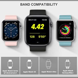 Unnite Stretchy Solo Loop Bands Compatible for Apple Watch Band 38mm 40mm 41mm 42mm 44mm 45mm, Silicone Sports Band Elastic Replacement Wristband for iWatch Series SE/8/7/6/5/4/3/2/1 Women Men