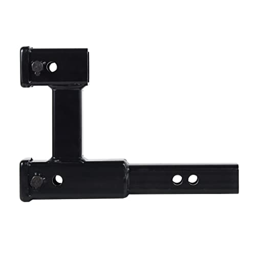 REYSUN 864131 Dual Hitch Receiver with 7-1/2 inch Rise/Drop, Receiver Hitch Extension with Hitch Pin & Clip, Fits 2 inch Hitch Receiver