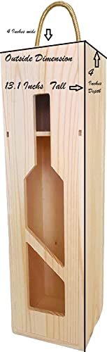 3 Pack Wine Box - Single Wine Bottle Wood Storage Gift Box with Handle for Birthday Party, Housewarming, Wedding, Anniversary, Celebrations, Parties, New Year, Holidays, Occassions