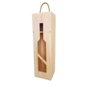 3 Pack Wine Box - Single Wine Bottle Wood Storage Gift Box with Handle for Birthday Party, Housewarming, Wedding, Anniversary, Celebrations, Parties, New Year, Holidays, Occassions