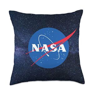 licensed nasa merchandise nasa logo throw pillow, 18x18, multicolor