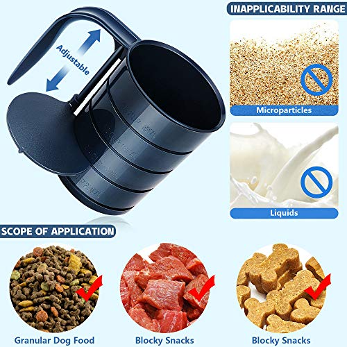 Joansan Dog Food Scoop Pet Food Scoops for Dogs 4 Capacity Cup in 1 Cup Measuring Scoop for Pets Dog Cat and Bird Solid Food (Includes 1/4 C 1/2 C 3/4 C 1 CUP)