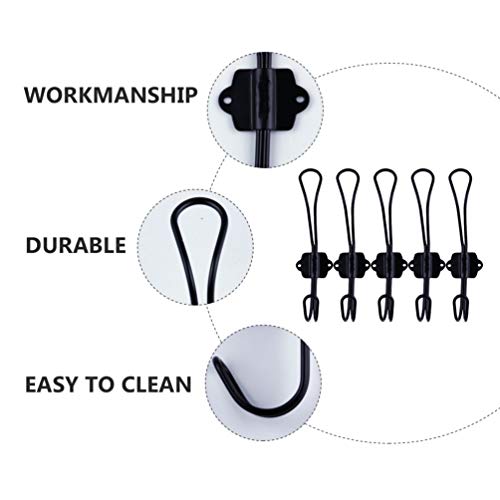 VORCOOL Metal Coat Rack 5Pcs Wall Mounted Dual Coat Hooks Metal Wall Hooks Robe Hook Rustic Double Hooks Coat Hanger for Scarf Bag Towel Key Cap Cup Hat Wall Mount Clothes Rack