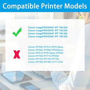 LCL Compatible Ink Cartridge Pigment Replacement for Canon PFI120 PFI-120 PFI-120MBK PFI-120BK PFI-120C PFI-120M PFI-120Y 130ML IPF TM-200 IPF TM-205 IPF TM-300 IPF TM-305 (6-Pack KCMY2MBK)