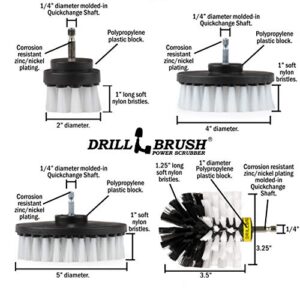 Drill Brush Power Scrubber Soft White Attachment Set - Windshield Cleaner - Soft Scrub Brush for Glass – Auto Detailing Brush Kit - Car Carpet Power Scrubber - Interior Cleaning - Car Wash Accessories