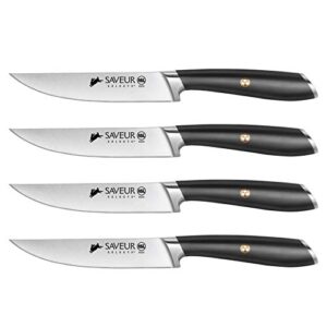 saveur selects 1026269 german steel forged 4-piece fine edge steak knife set