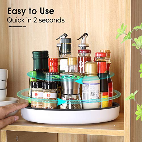 LAMY Lazy Susan Organizer Kitchen Organization, 10 Inch Lazy Susan Turntable for Cabinet, Pantry, Refrigerator and Table, Black