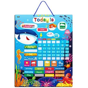 magnetic learning calendar portable educational learning tool for preschool or toddler age (the ocean version)