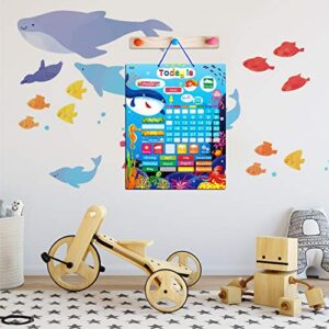 Magnetic Learning Calendar Portable Educational Learning Tool for Preschool or Toddler Age (The Ocean Version)