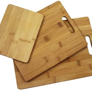 MRKT FINDS 3PK Bamboo Wood Cutting Board, Kitchen Chopping Board, Heavy Duty Serving Tray, AK427