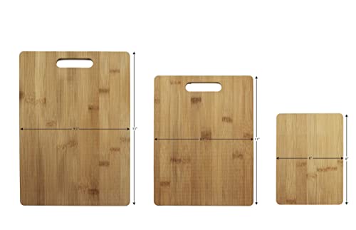 MRKT FINDS 3PK Bamboo Wood Cutting Board, Kitchen Chopping Board, Heavy Duty Serving Tray, AK427