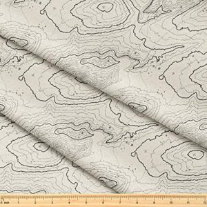 koolswitch fabric by the yard [ 58 inches x 1 yard ] decorative fabric for sewing quilting apparel crafts home decor accents (topographic map pattern), length = 1 yard