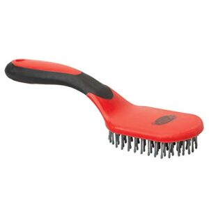 weaver leather mane and tail brushes, red/black
