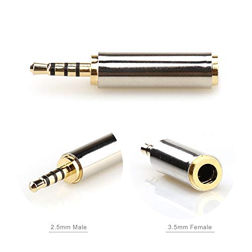 LEOU New 2.5mm Male to 3.5mm Female Audio Headphone Adapter 2 PCS (2.5M-3.5F-2PCS)