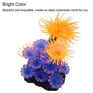 TOPINCN Artificial Coral, Simulation Plant Luminous Silicone Coral Sea Anemone for Fish Tank Landscape Decoration Aquarium Ornaments