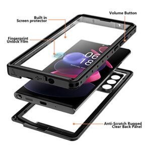 ANTSHARE for Samsung Galaxy Note 20 Ultra Case Waterproof,Built in Screen Protector Full-Body Protection Heavy Duty Shock-Proof Cover Waterproof Case for Galaxy Note 20 Ultra 6.9 inch 5G Black/Clear