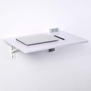 zytty folding wall desk, wall desk fold down wall mounted desk for small space, floating desk (white, medium)