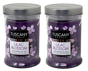 tuscany candle 18oz scented candle, lilac blossom 2-pack