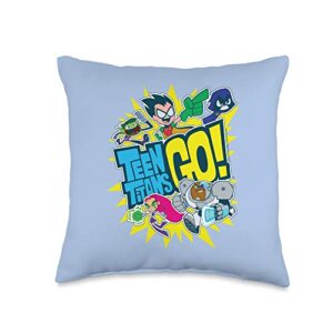 teen titans go team throw pillow, 16x16, multicolor