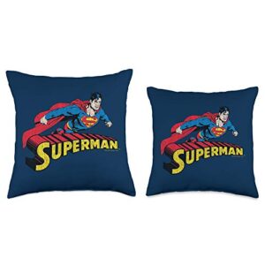 Superman Flying Over Throw Pillow, 18x18, Multicolor