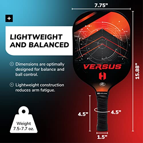 Helium Pickleball Paddles Set of 4 - USAPA Certified - Graphite Fiberglass Surface, Lightweight Honeycomb Core (Versus)