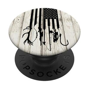 white rustic fishing and hunting gun crossbow usa america popsockets popgrip: swappable grip for phones & tablets