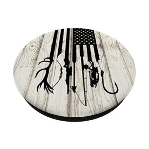 White Rustic Fishing And Hunting Gun Crossbow USA America PopSockets PopGrip: Swappable Grip for Phones & Tablets