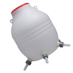 cabilock plastic white water feeder bucket with nipple for cattle horse goat sheep dog farm animals pet livestock water dispenser tool 30x48cm