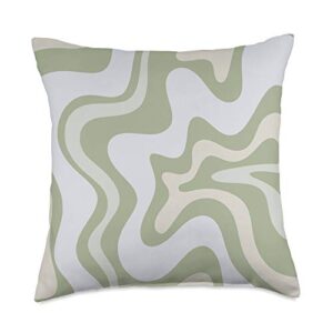 kierkegaard design studio swirls 60s 70s aesthetic throw pillow, 18x18, multicolor