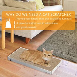 Cardboard Scratcher Pad Scratching post:Smartbean Cat Scratch Pad,Cat Scratching Post with Durable&High Density Cardboard, Indoor Toy for Cat, Double-sided Design For double life (16.5x7.9x1.2 inches)