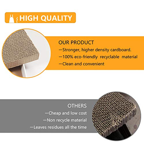 Cardboard Scratcher Pad Scratching post:Smartbean Cat Scratch Pad,Cat Scratching Post with Durable&High Density Cardboard, Indoor Toy for Cat, Double-sided Design For double life (16.5x7.9x1.2 inches)