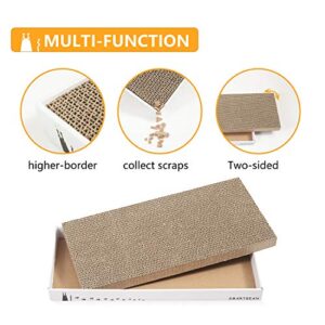 Cardboard Scratcher Pad Scratching post:Smartbean Cat Scratch Pad,Cat Scratching Post with Durable&High Density Cardboard, Indoor Toy for Cat, Double-sided Design For double life (16.5x7.9x1.2 inches)