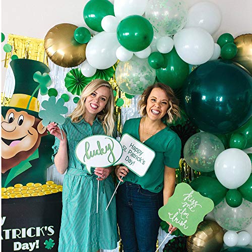 80 PCS St. Patrick's Day Party Decoration Balloons Confetti Balloons Set - Shamrock Balloons Clover Decor Balloons for Saint Patty's Day Irish Party Decorations Supplies