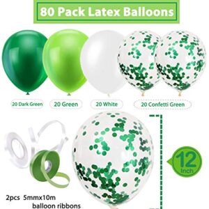 80 PCS St. Patrick's Day Party Decoration Balloons Confetti Balloons Set - Shamrock Balloons Clover Decor Balloons for Saint Patty's Day Irish Party Decorations Supplies