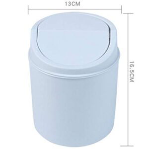 Creative Mini Small Waste Bin Desktop Garbage Basket Home Table Plastic Office Supplies Trash Can Dustbin White (2.4L)