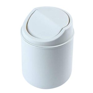 creative mini small waste bin desktop garbage basket home table plastic office supplies trash can dustbin white (2.4l)
