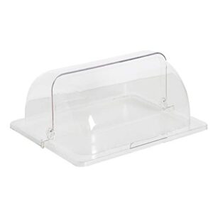 doitool chafing dish cover roll top bakery pan display cover plastic clear dessert display cover, 13" x10.6" x6.1 (only cover)