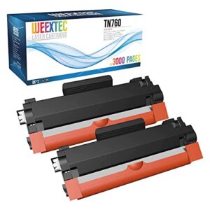 tn760 compatible toner cartridge replacement for brother tn-760 tn730 to use with hl-l2350dw hl-l2390dw dcp-l2550dw hl-l2370dw hl-l2395dw mfc-l2710dw,page yield up to 6000（2pack）