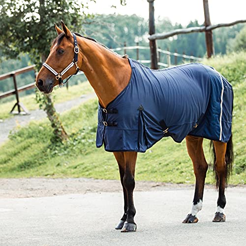 HORZE Montauk Breathable Mesh Summer Horse Sheet - Night Dark Blue - 75 in