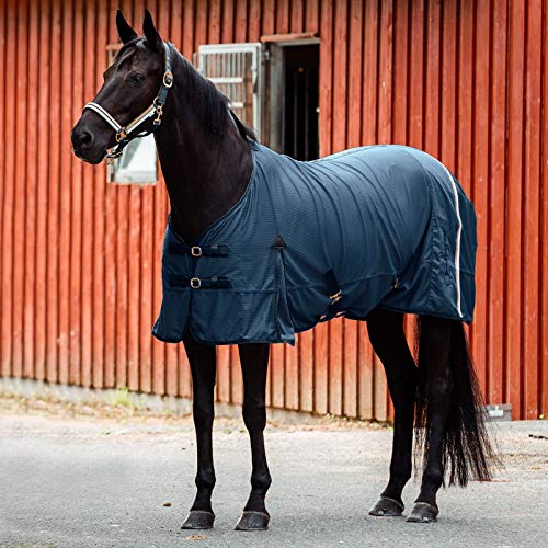 HORZE Montauk Breathable Mesh Summer Horse Sheet - Night Dark Blue - 75 in