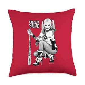 suicide squad harley quinn kneel throw pillow, 18x18, multicolor