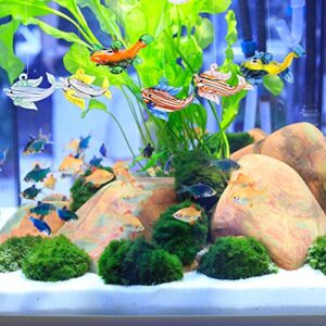 Baluue Floating Fish Tank Decorations - 6pcs Aquarium Float Ball Decoration Fish Tank Blown Glass Fish Figurine Floating Aquarium Accessories