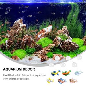 Baluue Floating Fish Tank Decorations - 6pcs Aquarium Float Ball Decoration Fish Tank Blown Glass Fish Figurine Floating Aquarium Accessories